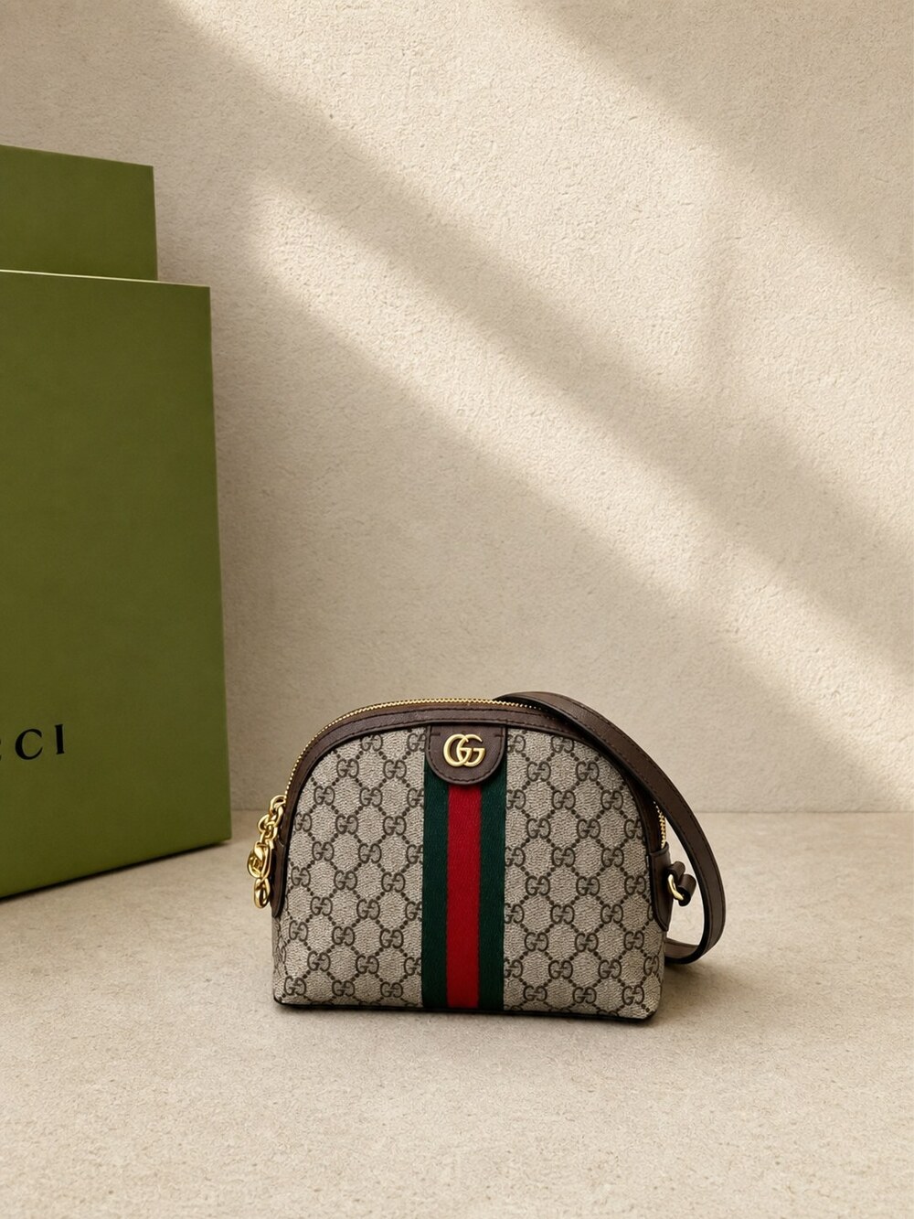 Gucci 634695 96IWT 8565 | Beige-Ebony Canvas | Ophidia Small Bag